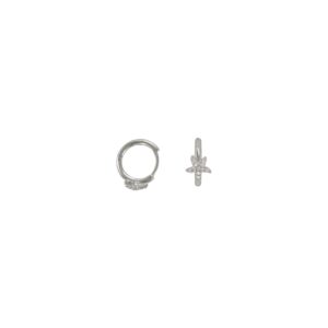 RHODIUM-PLATED STAR RING & ZIRCONS