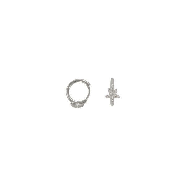 RHODIUM-PLATED STAR RING & ZIRCONS