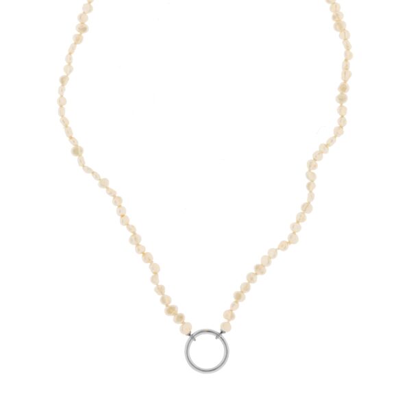 IRREGULAR NECKLACE WITH EXTRA CLOSURE ORCHID PEARLS