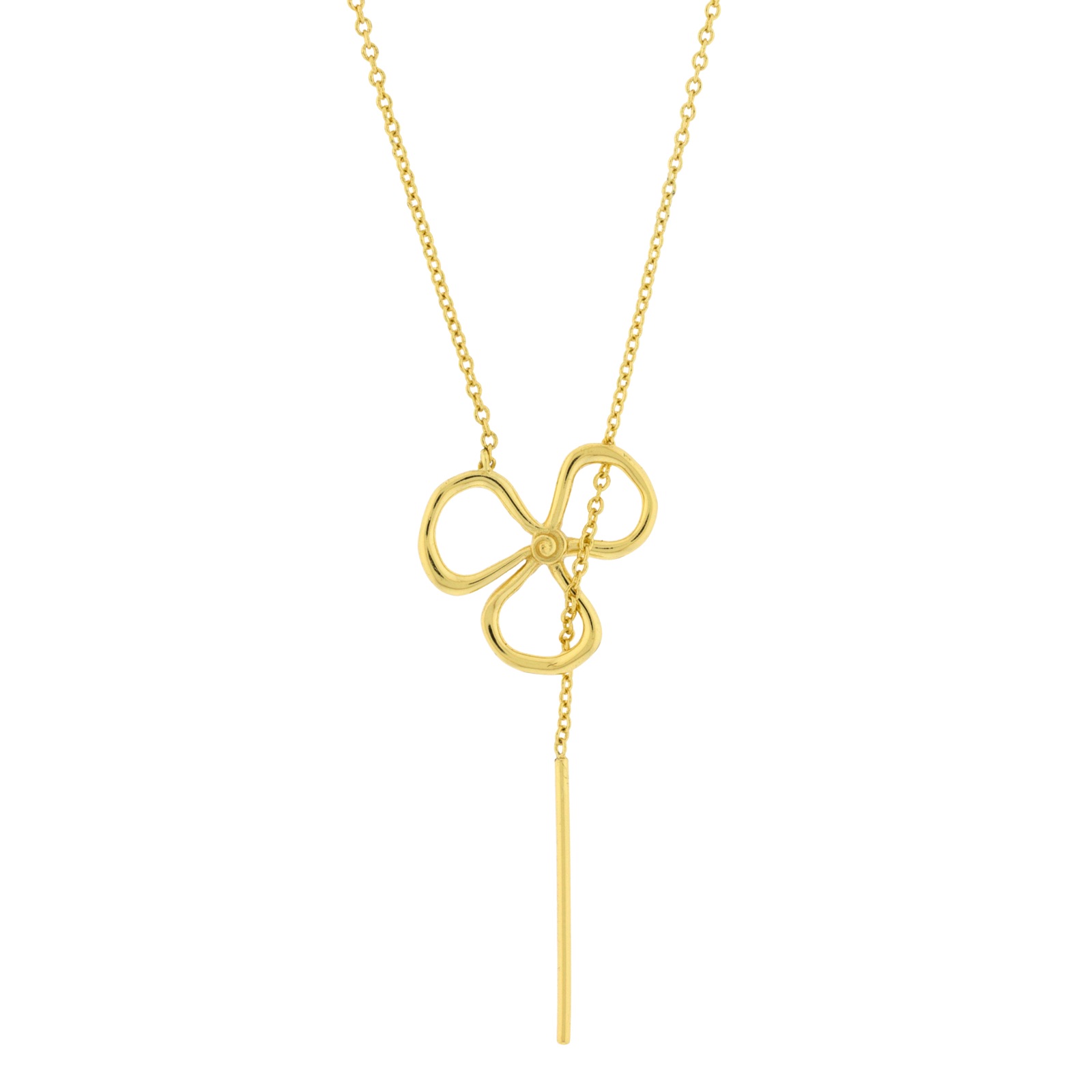 COLLAR DORADO CHAPADO ORO TREBOL 50 CM