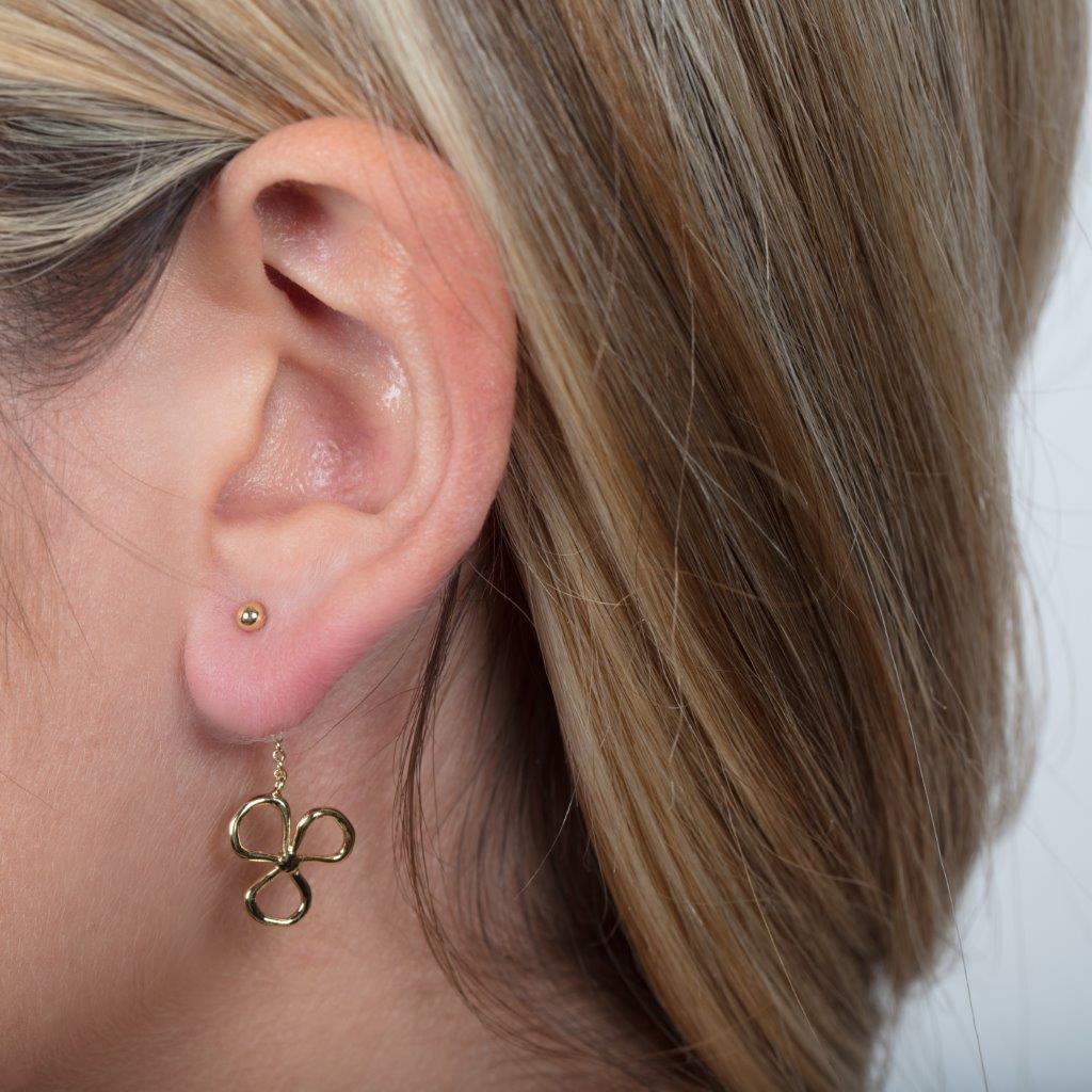 SLOPE DORADO gold plated clover and BOLITA