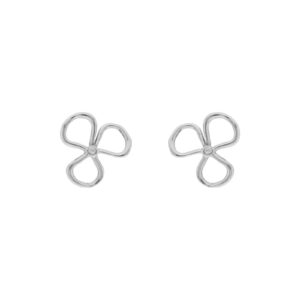 CLOVER SILVER RHODIUM PLATED EARRING