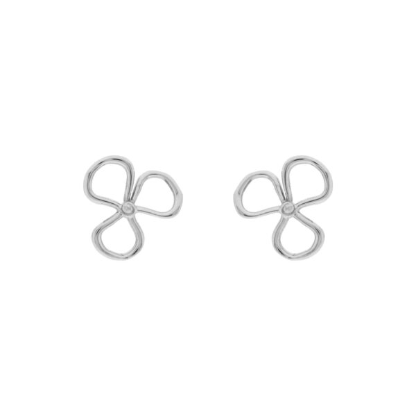 CLOVER SILVER RHODIUM PLATED EARRING