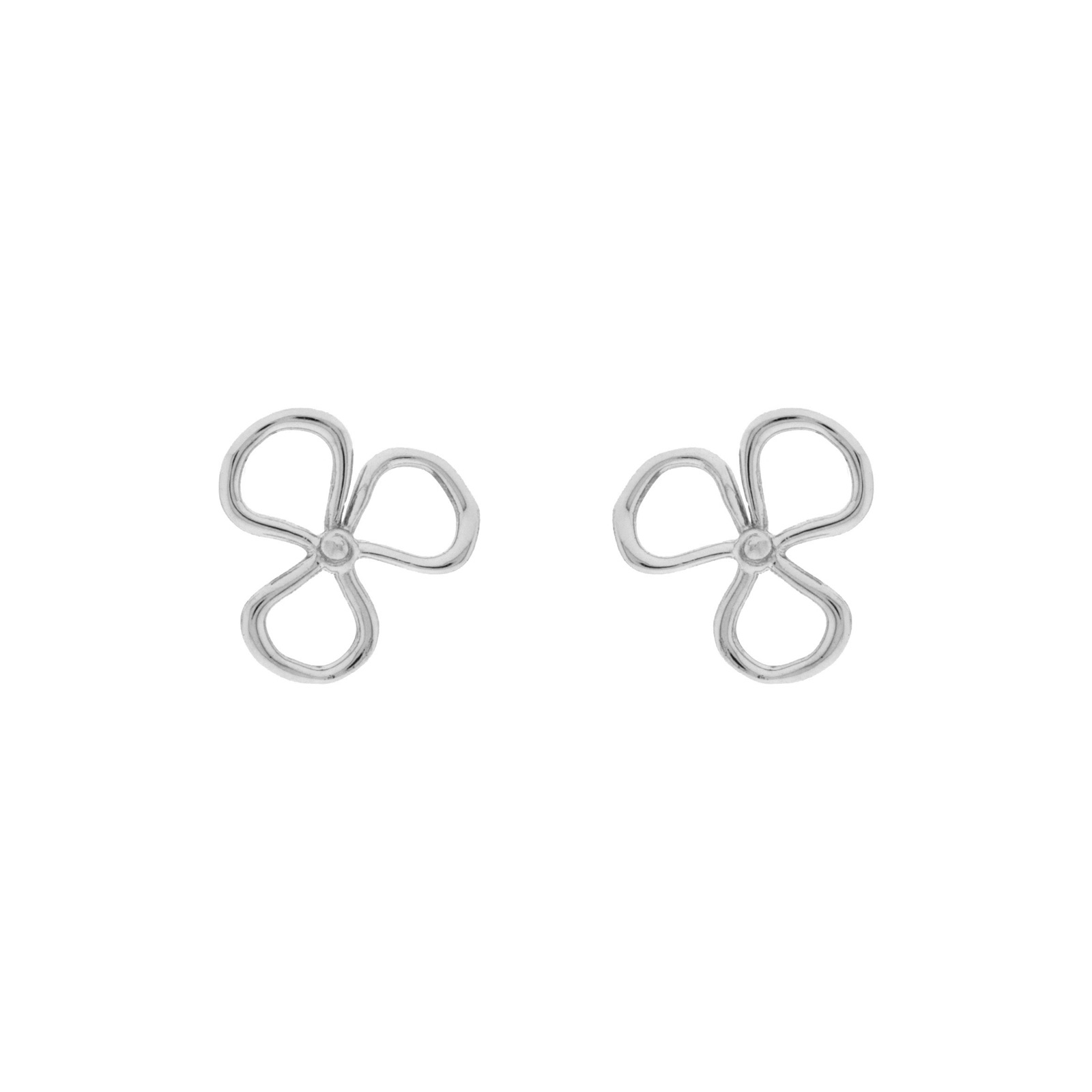 CLOVER SILVER RHODIUM PLATED EARRING