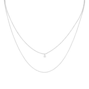 SILVER COLLAR COLLAR COLLECTION MINIMAL CIRCONITA CHAPADO
