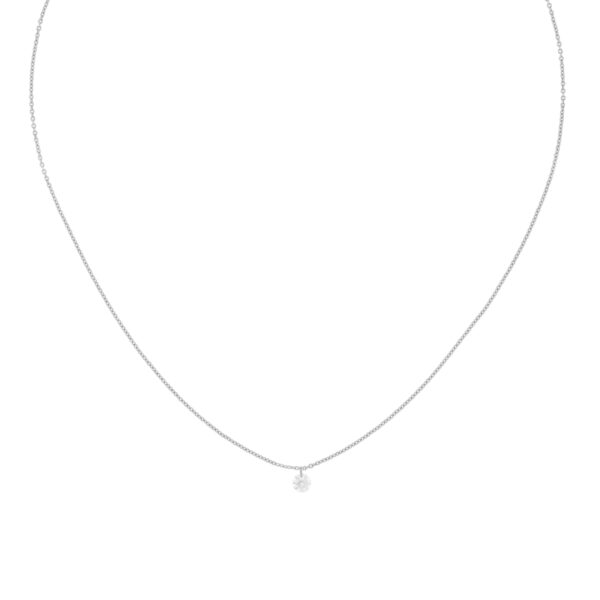 COLLAR PLATEADO COLECCIÓN MINIMAL COLLAR DOBLE Y CIRCONITA C
