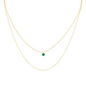 COLLAR VERDE COLECCIÓN MINIMAL COLLAR CIRCONITA CHAPADO ORO