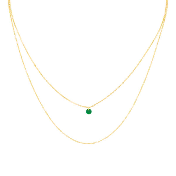 COLLAR VERDE COLECCIÓN MINIMAL COLLAR CIRCONITA CHAPADO ORO