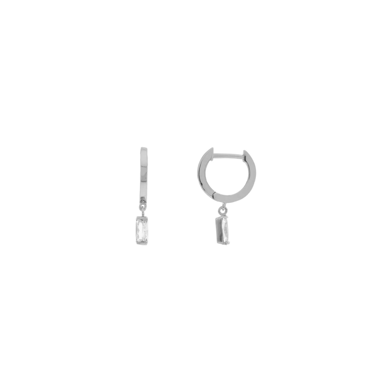 CUTTING SLOPE CIRCONITA SILVER GOLD PLATED Bagette