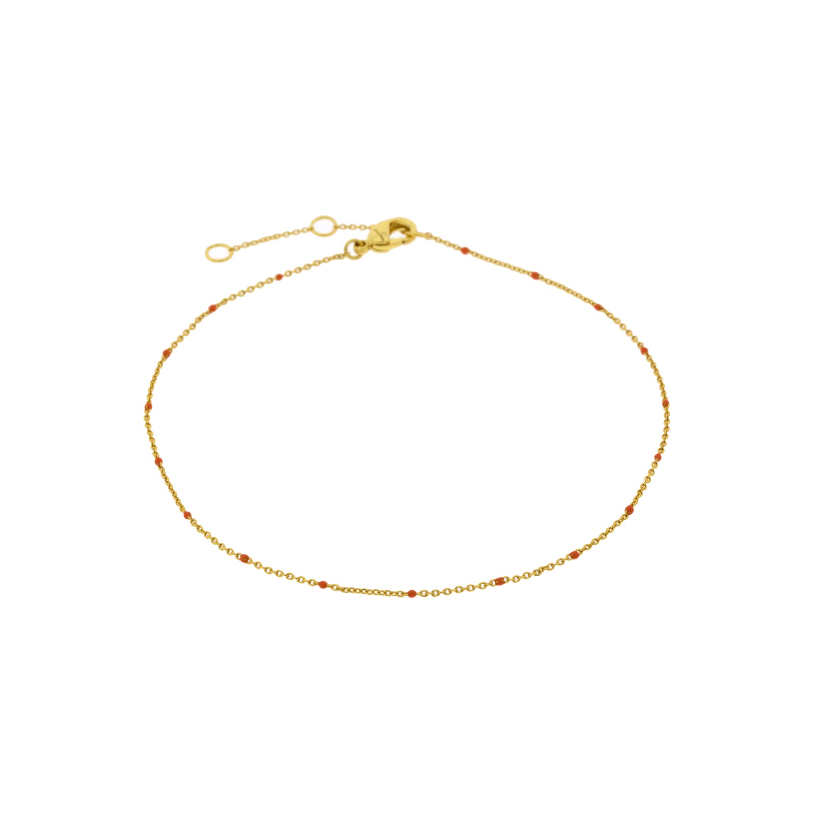 ORANGE GLAZE ANKLE WITH CORAL GOLD PLATED