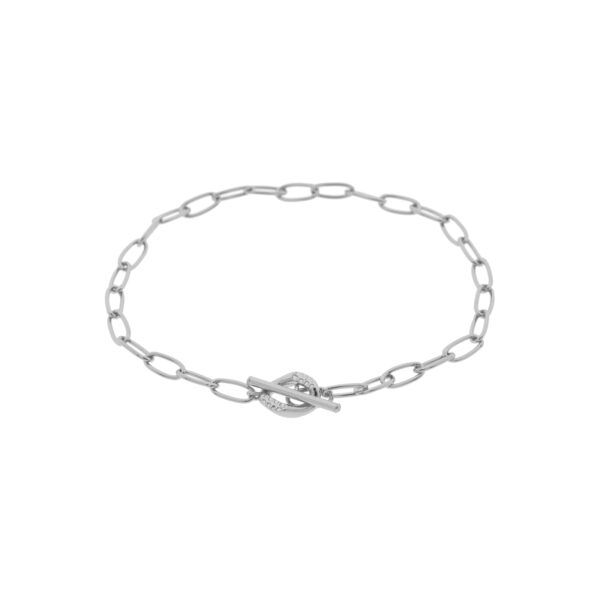 PULSERA PLATEADA ACABADA EN RODIO COLECCION BARBADA