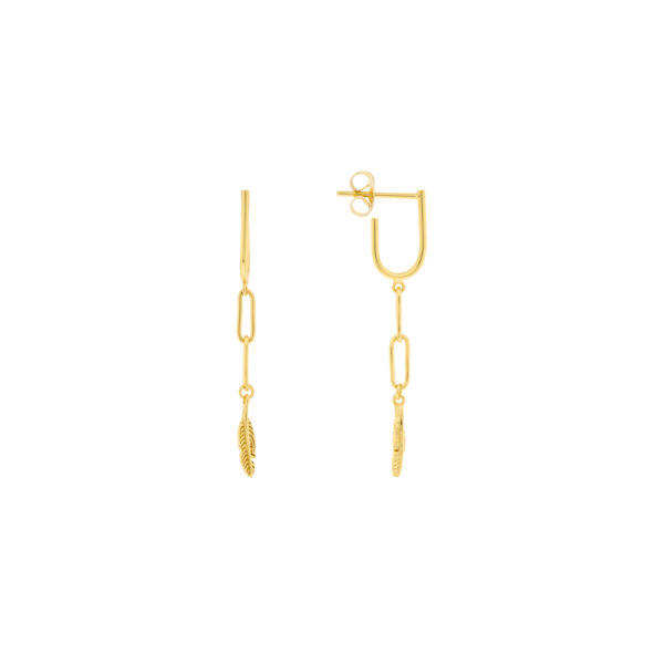 Pendiente dorado Colección Hojita Chapado Oro