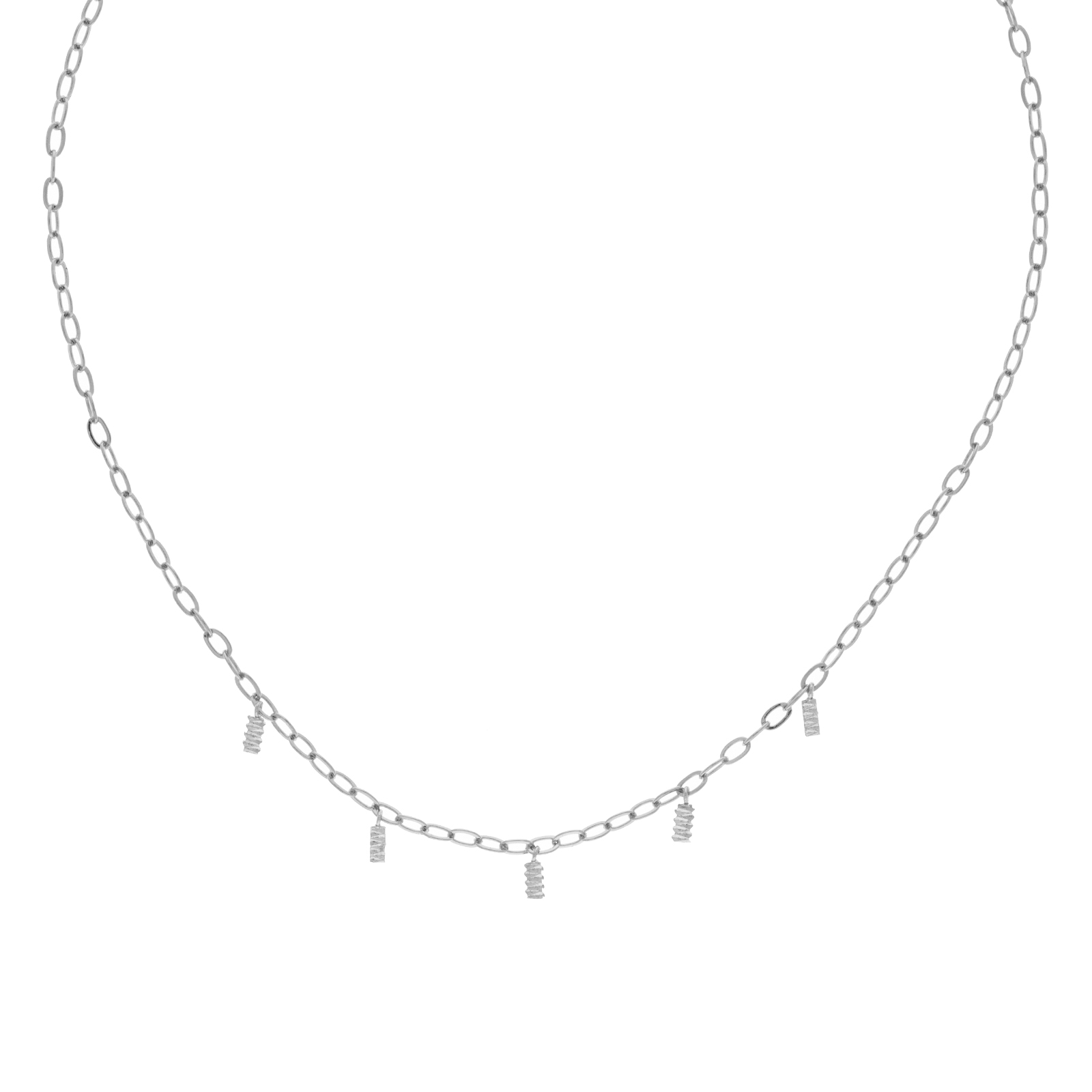 COLLAR PLATEADO COLECCIÓN TIN KLIN CHAPADO RODIO