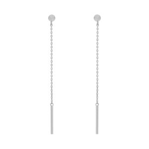 PENIENTE LONG THIN SILVER Rhodium BARRITA