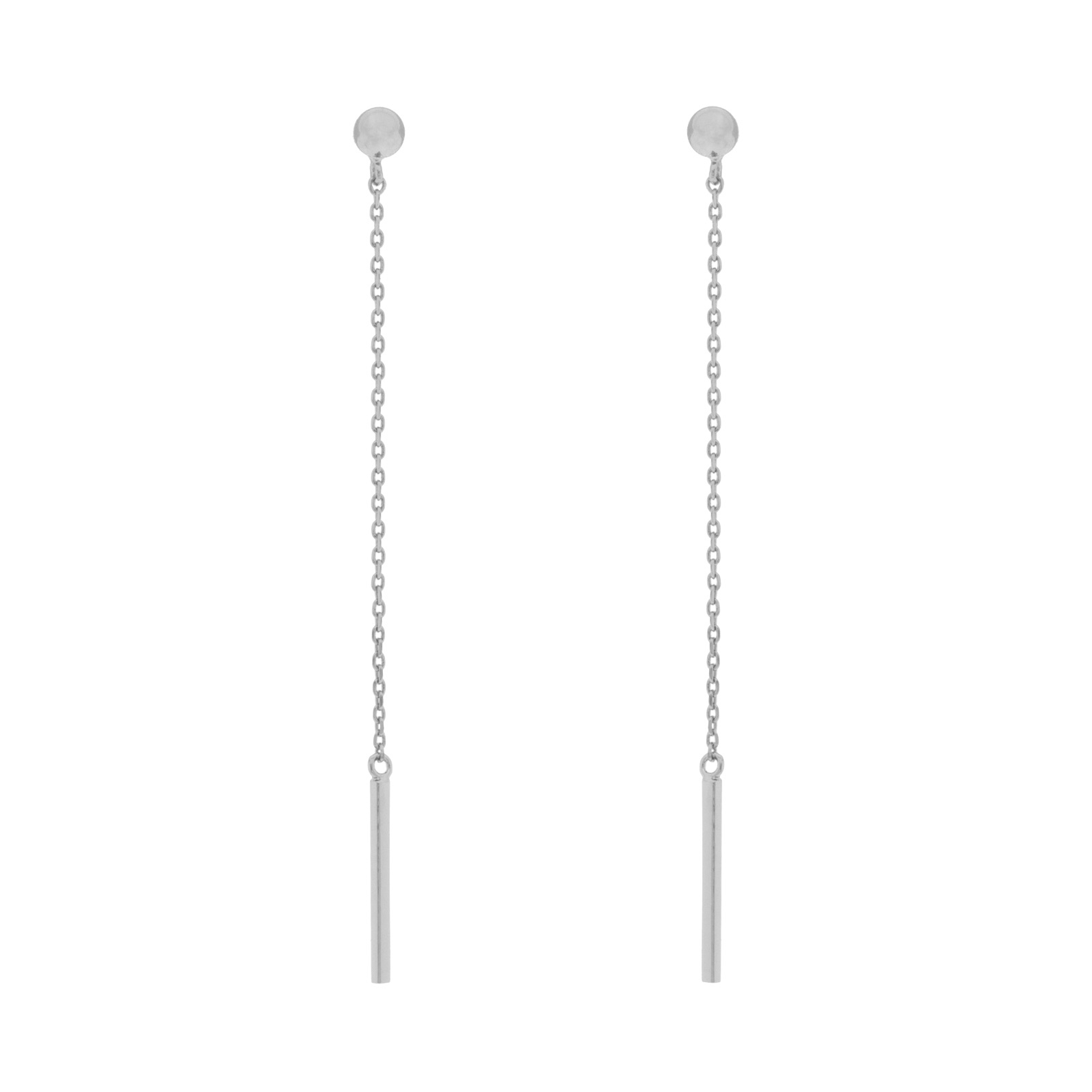 PENIENTE LONG THIN SILVER Rhodium BARRITA