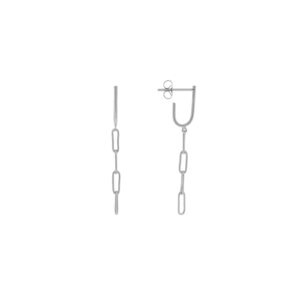 Silver Earring ESLABON 45 CM STRETCHED WITH DRAWING CHAPADO