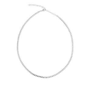 SILVER CHAIN ​​BARBADA 38+ 7 CM RODIO