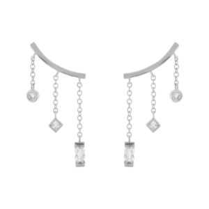 Climbing Earring plated with chains and zircons