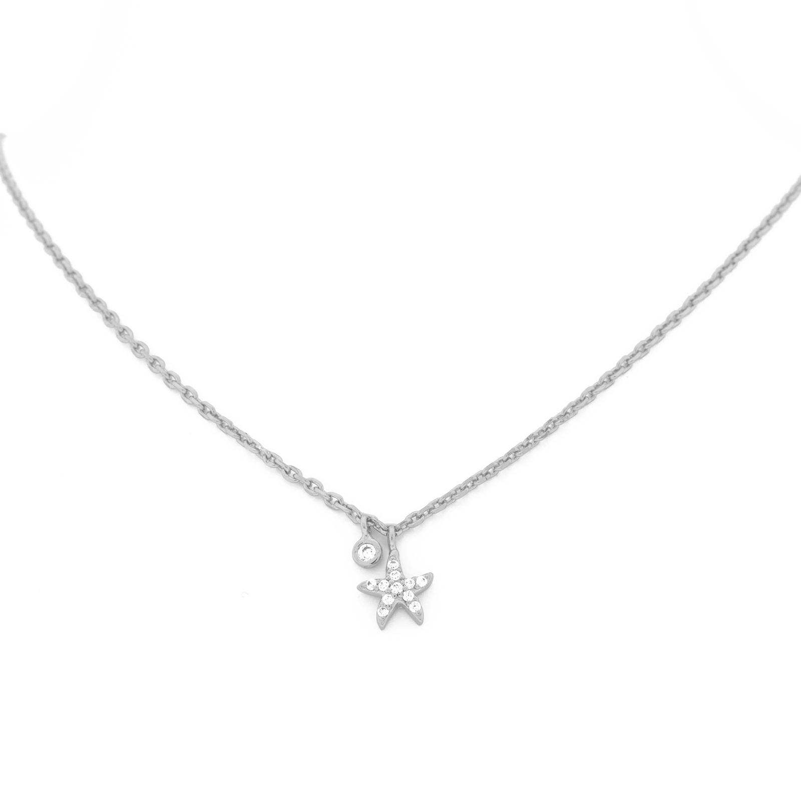 Star collection with zircontites rhodium finish