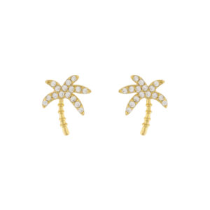 Mallorca palmera Earrings with Gold plated zirconia