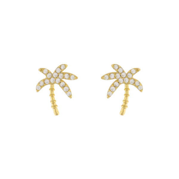 Mallorca palmera Earrings with Gold plated zirconia