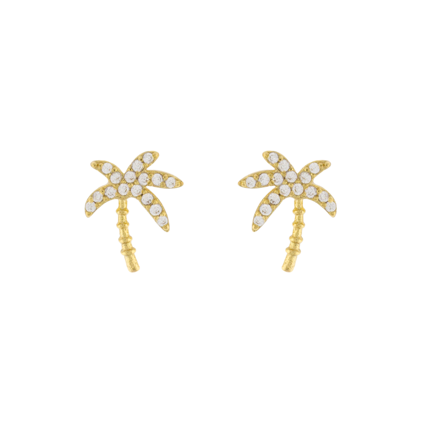 Mallorca palmera Earrings with Gold plated zirconia