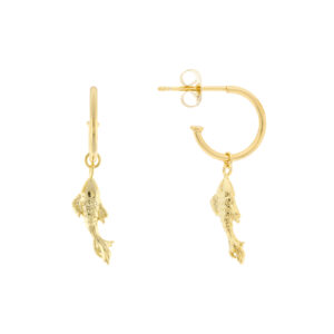 Gold plated sea collection hoop with little fish