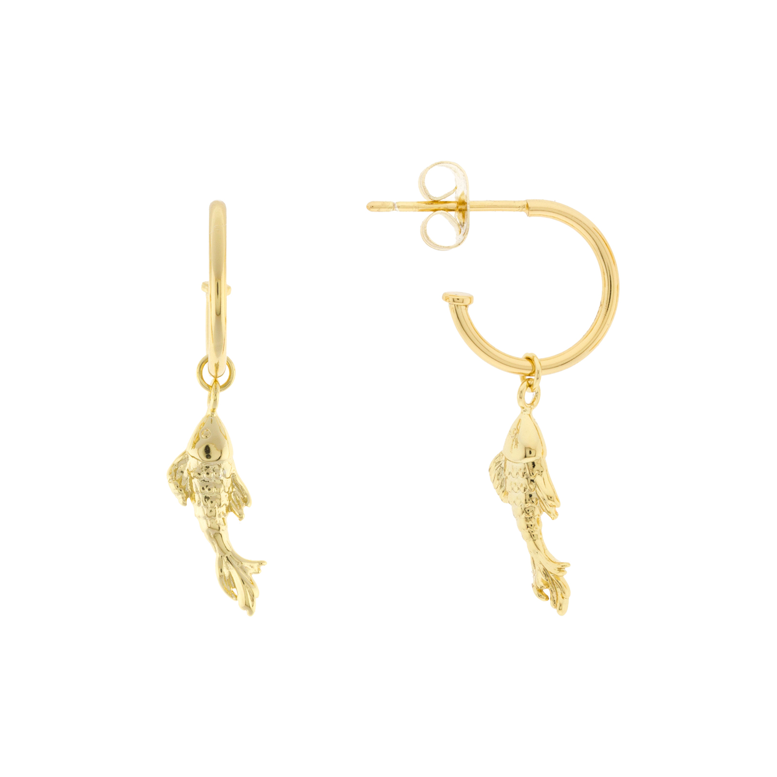 Gold plated sea collection hoop with little fish