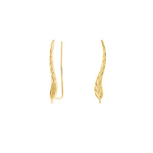 Gold-plated leaf climbing Earring
