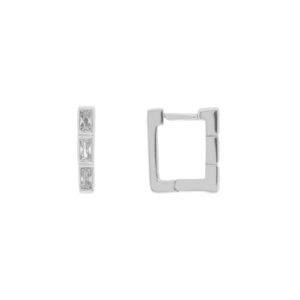 closed ring zirconia rodiated baguette