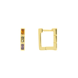 Multicolor baguette closed Earring