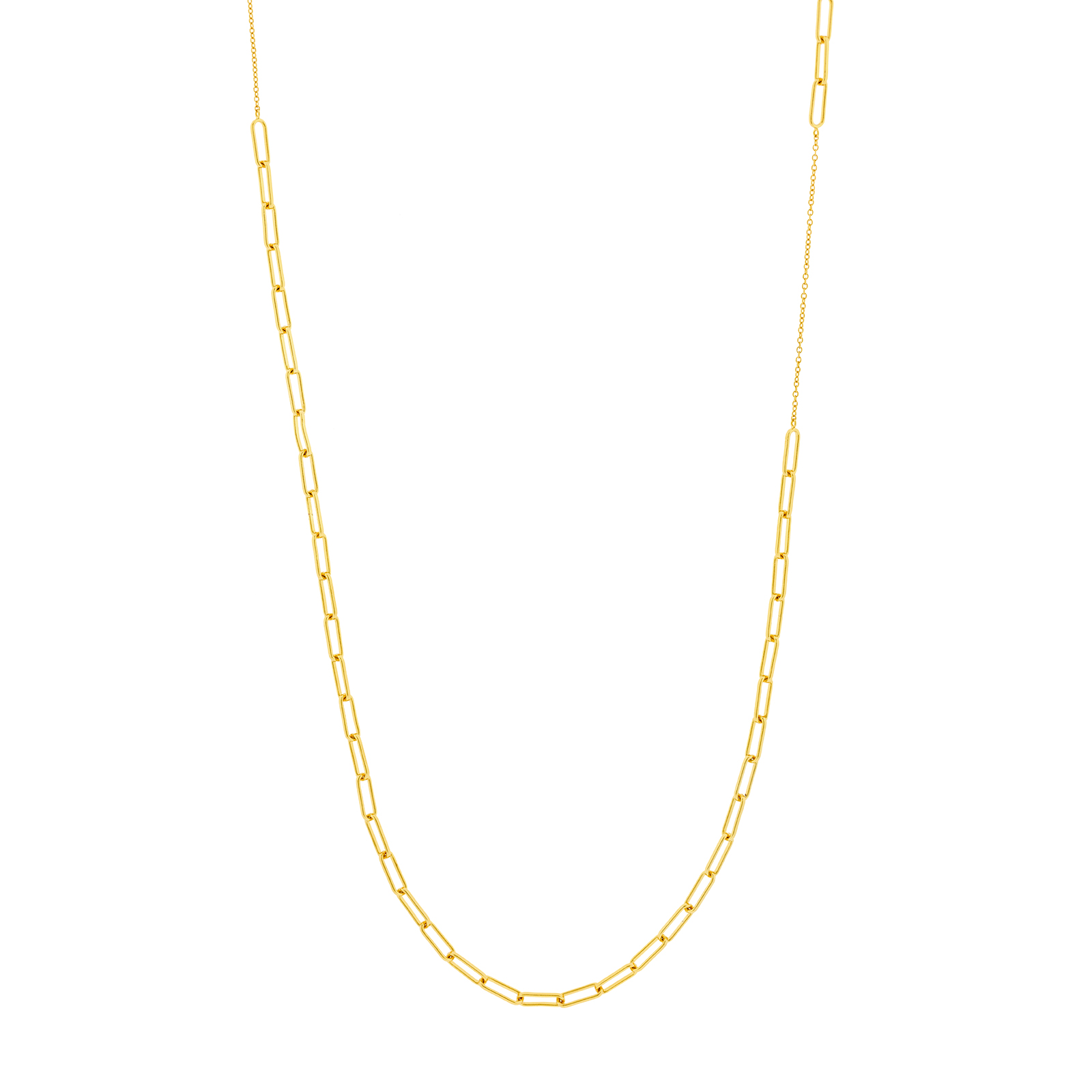Elegant long necklace Gold plated 90 + 7cm