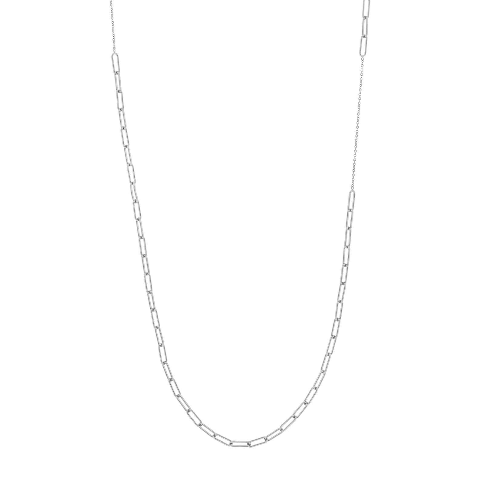 Collar largo elegant rodiado 90+7cm