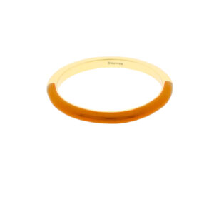 Anillo naranja esmaltado y chapado en oro