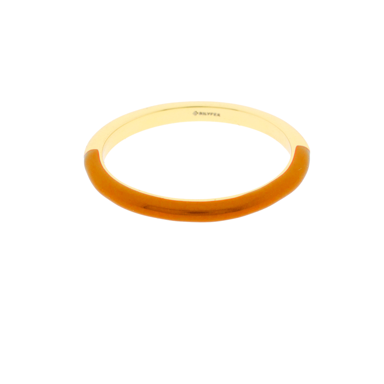Enameled and gold-plated orange ring
