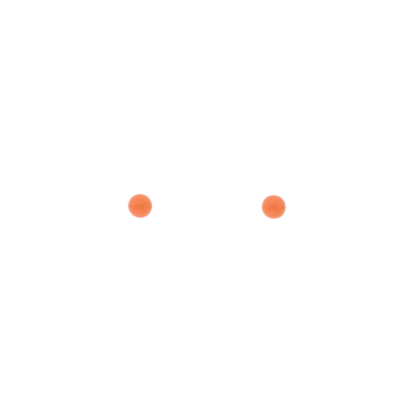 Pendiente de bola 3'5mm con esmalte naranja