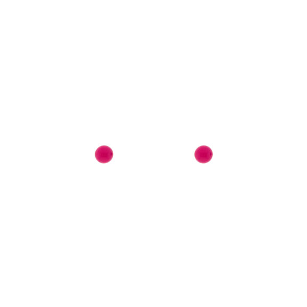Pendiente de bola 3.5mm con esmalte rosa