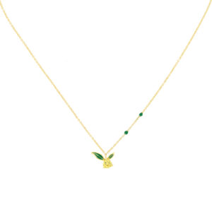 Collar Bilyfer limón con esmalte y circonita amarilla