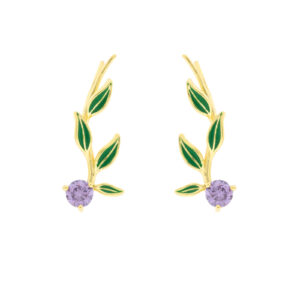 Climber Bilyfer blueberry with green enameled leaves and lilac zirconia.