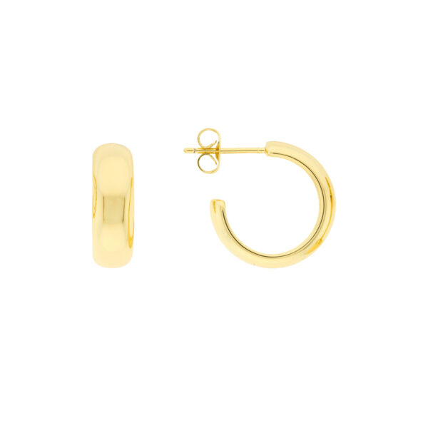 Smooth hoop 6mm thick 14mm diameter gold plated