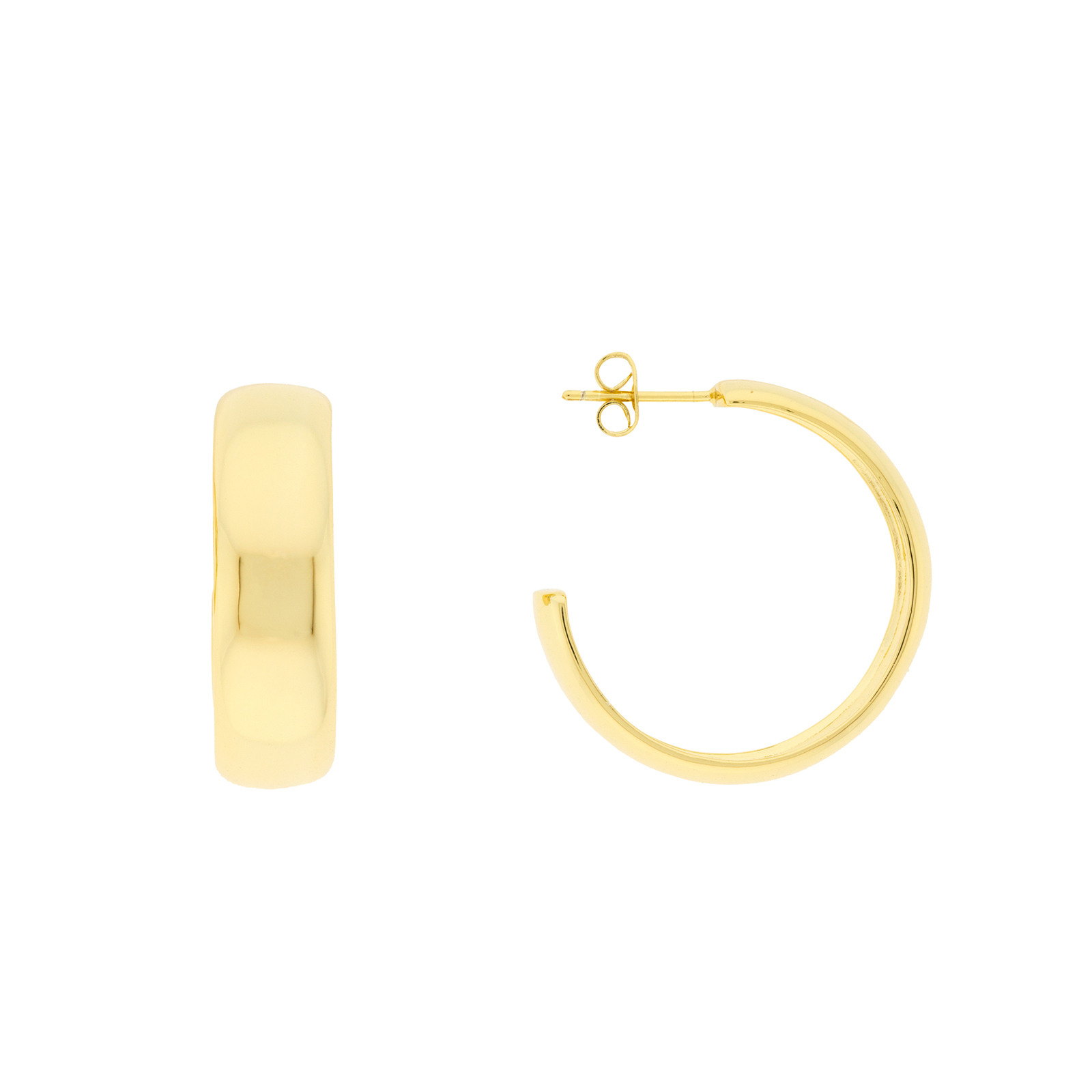 Aro liso 9mm de grosor 30mm diámetro chapado oro
