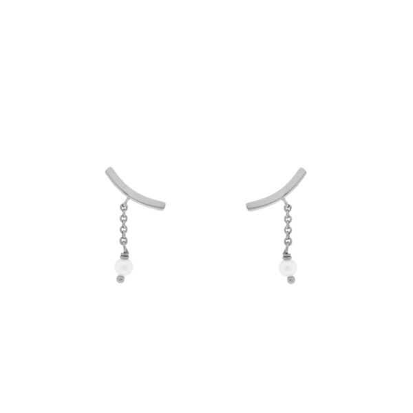 Barca earring with rhodium-finish heart