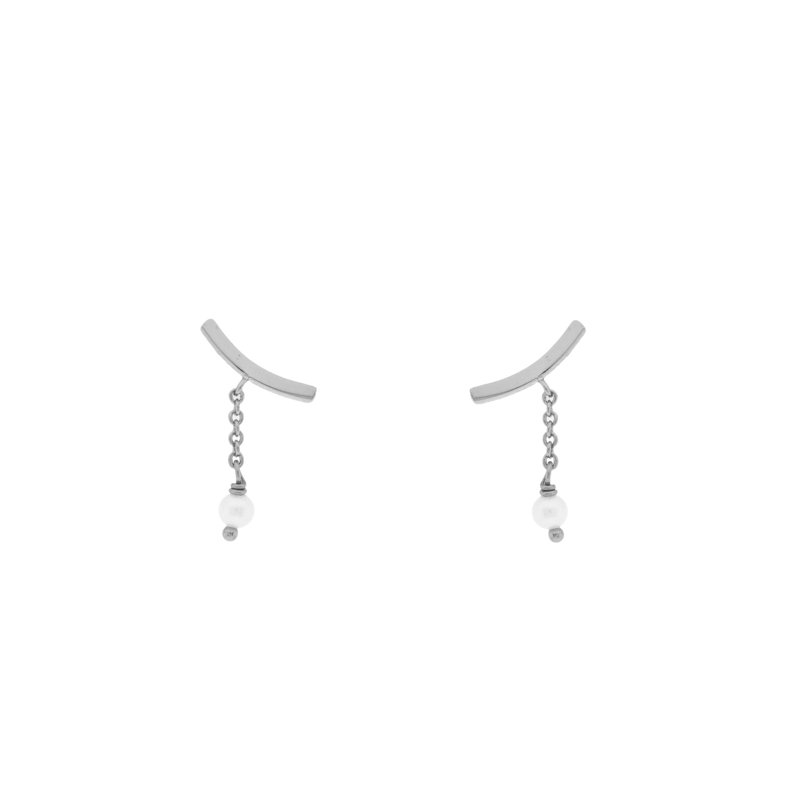 Barca earring with rhodium-finish heart
