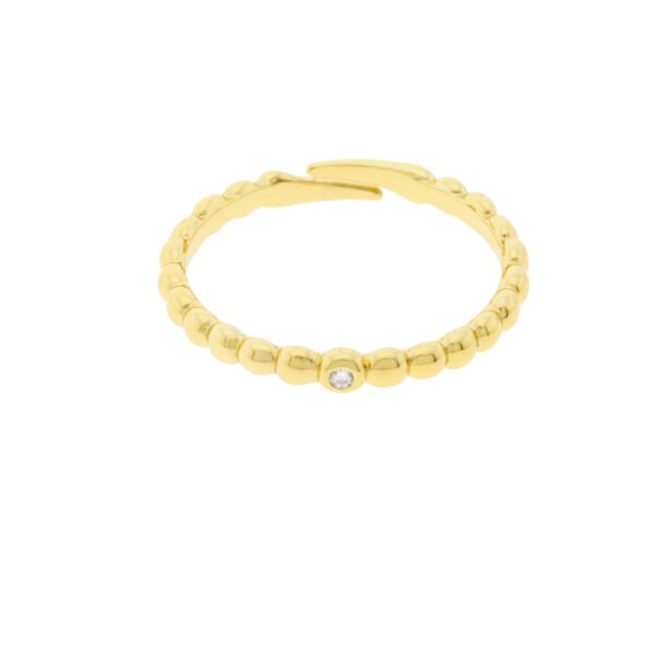 Anillo chapado talla universal con circonita