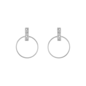 Earring with Hoop and Plated Zirconias