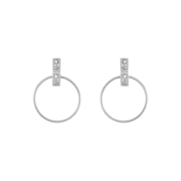 Earring with Hoop and Plated Zirconias