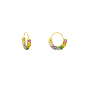 ARO BARCA DE 8.5MM CON CIRCONITAS MULTICOLOR