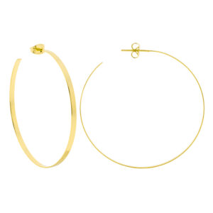 50mm Thin Flat Gold-Plated Hoop