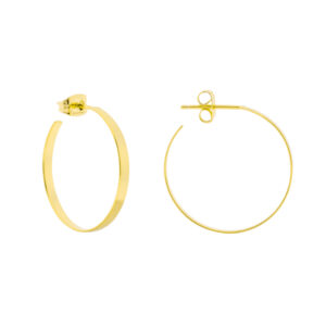 25mm Thin Flat Gold-Plated Hoop