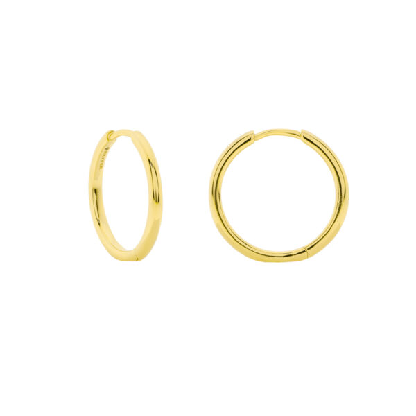 ARO CERRADO REDONDEADO 15MM CHAPADO ORO